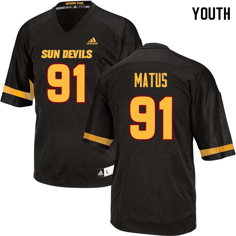 Youth #91 Michael Matus Arizona State Sun Devils College Football Jerseys Sale-Black